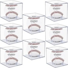 8 Pack Baseball Display Case, UV Protected Acrylic Boxes for 8 Pack, Clear picture