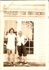 Sepia Photograph Women Flexing Wellfleet MA c1950 Babes on Broadway Cape Cod picture