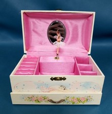 VTG Lillian Vernon Pink Jewelry & Ballerina Music Box w/Jennifer Name Plate picture