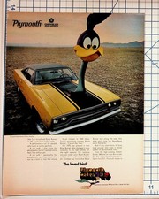1970 Plymouth Road Runner Vintage Ad Roadrunner Cartoon Car Supercar Mopar picture