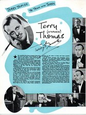 TERRY THOMAS COMEDY VINTAGE  STAR HAND SIGNED 10 - 8  CARD picture