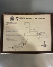 Las Vegas Riviera Hotel Casino Vintage Exit Sign From Hotel Room Suite #69 picture