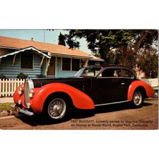Valvoline Oil 1937 Buggati M Chevalier Sta Fe Springs CA Vintage Postcard SP9-8 picture
