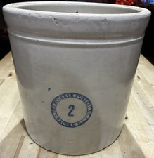 The Buckeye Pottery 2 Gallon Butter Churn Crock 9.5” Tall 9” Wide picture