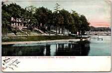 Wachusett Boat Club Lake Quinsigamond Worcester MA Postcard 1907  picture