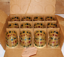Vintage Bartlett Collins Gibraltar Fishnet Old Fashioned Glasses NOS Set of 12 picture
