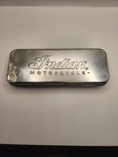VINTAGE INDIAN MOTORCYCLE 1901 MEN'S WATCH 45MM RED LOGO DIAL LEATHER TIN WORKS picture
