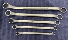 FIVE 5 VTG VLCHEK 12pt Offset Dbl Box Wrenches Alloy Steel Mixed Set 3/8 To 7/8 picture