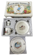 Vintage Wedgwood Peter Rabbit Nursery 3 Piece Set Original Box Gift NIB RARE picture