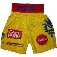 Manny Pacquiao Autographed Philippines (Yellow) Team Pacquiao Boxing Trunks - PS picture