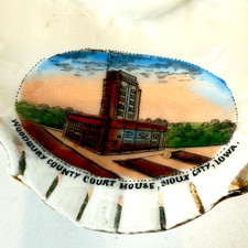 SIOUX CITY IOWA Souvenir Porcelain Trinket CHINA ANTIQUE ASHTRAY picture