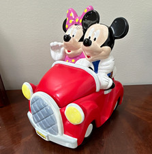 VTG Disney Mickey & Minnie Mouse Red Car Houston Harvest Cookie Jar #31838  picture