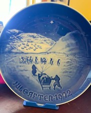 Royal Copenhagen 1972 B&G Plate Christmas in Greenland Jul i Grenland Dog Sled picture