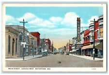 c1920 Main Street Looking West Exterior Building Watertown Wisconsin WI Postcard picture