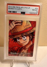 2012 CARDDASS ONE PIECE JAPANESE AR CARDDASS FORMATION 03 MONKEY D. LUFFY PSA 8 picture