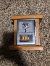 Vintage 1962 Post Office Box Door Coin Bank Finished In Golden Oak picture