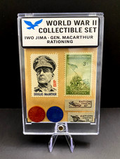 WWII U.S. Home Front Collectible Set – Stamps, Ration Tokens & Coupons Display picture