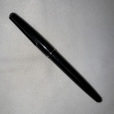 Vtg 5.25” Platignum Silverline Black & Chrome Fountain Pen England Calligraphy picture