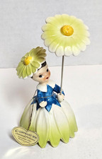 Vtg. NAPCO 1956 Flower of The Month Girl September ASTER Ceramic Figurine W Tag picture
