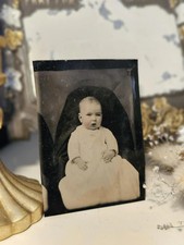 Antique Hidden Mother Tintype Photo Victorian Era Ferrotype of Baby 19th Century picture