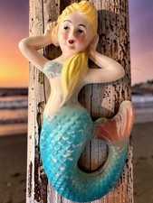 Vintage ARTMARK Mermaid Ceramic Wall Figurine Plaque 🐳🏝️ picture