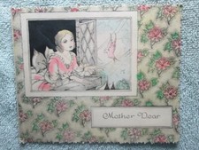 Antique Mother Dear, Hand Painted Die Cut Mothers Day Card picture