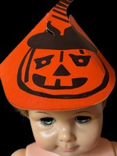 Vintage Die Cut Childs Halloween Party Hat / Original String / Cardboard picture