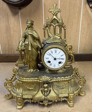 19th Century French Gothic Figural Mantel Clock Lecerf Verleyden picture