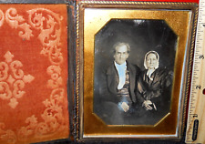 Quarter Plate Size Daguerreotype of couple in a full case picture