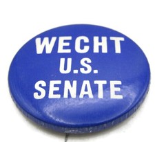 Vintage 1982 Cyril Wecht for US Senate Campaign Pinback Button Pennsylvania Dem picture