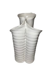 Vintage La Mer Mers White Pottery Triple Vase fun picture