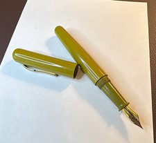Ranga Ebonite Fountain Pen made in India. Medium (M) Nib gold trim picture