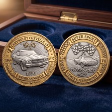 Chevrolet Chevelle SS Commemorative Coin 1970 454 V8 American Muscle Car Gift picture