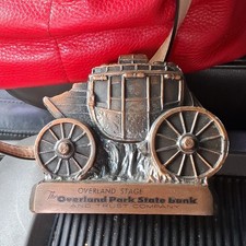 Vintage Bank Banthrico Stagecoach Covered Wagon Overland Park State Bank  picture