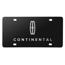 Lincoln Continental 3D Dual Logo Black Stainless Steel License Plate picture