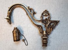 Nice Vintage Lamp Arm and Socket For Floor Lamp, Brass, Great Color & Condition picture