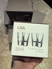 LSA International Handblown 100ml Vodka Shot Glasses Set Of 4 New In Box picture