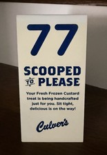 Culvers Restaurant Fans—#77 Scooped to Please Table Tent Card for Collection  picture