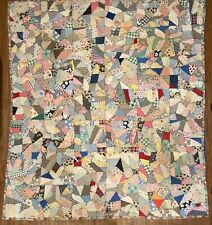 Antique 77” X 68” Victorian Patchwork Crazy Quilt **Must See** picture