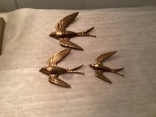 Vintage Mid century Modern Burwood  Retro  Flying Swallow Wall Plaques USA picture