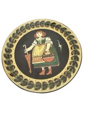 VTG Hans Schneider Steffisburg Mid-Century Hand-painted Swiss Pottery Plate 9 in picture