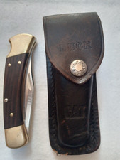 Vintage BUCK No. 110+ Folding Hunter Knife CAT & Sheath picture