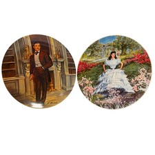 Edwin M Knowles Gone With the Wind Collector Plates Rhett & Scarlett Set of 2 picture