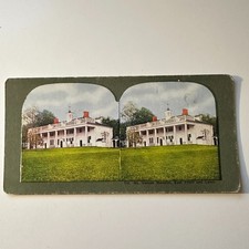 Mt. Vernon Mansion East Front & Lawn Antique Stereoview Card 5H6-5 picture