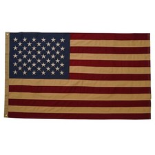 SYII Vintage American Cotton Flag 3x5 Ft Made in USA, Luxury Embroidered Star... picture