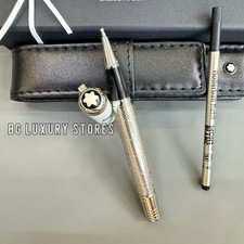 MONTBLANC Meisterstück Geometry Solitaire LeGrand Silver Rollerball Pen Luxury picture