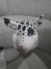 Vintage Sonya Magill Pottery Pig Head Wall Art Sculpture Signed 1989 picture
