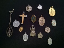 Catholic Mother Mary And Saints Pendants Lot 15 Religious Pieces picture