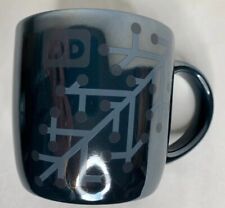 DD Dunkin Donuts Coffee Mug Cup Black Pearlescent Luster Snowflake Holiday 2014 picture
