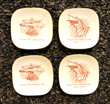 Vintage ALITALIA Richard Ginori Set of 4 Ceramic Dishes - 3.5” - Da Vinci Wings picture